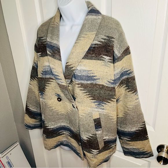 Red Dress Aura Setting The Standard Southwestern Blazer Jacket Oversized Taupe M - Picture 7 of 11